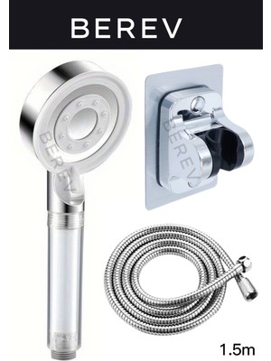 Özgürce Yüksek Basınçlı 5 Fonksiyonlu Ayarlanabilir Filtreli Duş Başlığı 150 cm Hortum