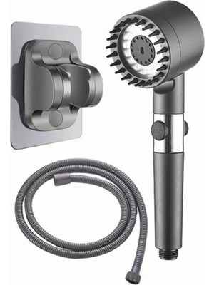 Özgürce 3 Modlu Masajlı Duş Başlığı Seti, Silikon Hortum ve Tutacak ile
