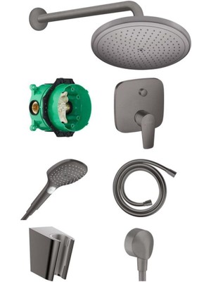 Özgürce Modern Mat Siyah Ankastre Banyo Seti, Şık ve Fonksiyonel Tasarım