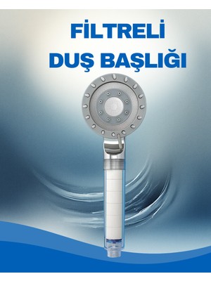 Özgürce Filtreli Duş Başlığı, Su Arıtmalı, Klor ve Kireç Önleyici, Yüksek Basınçlı