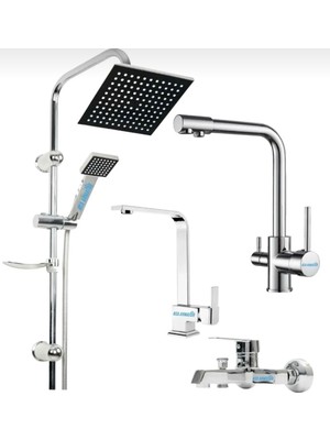 Özgürce 3'lü Girişli Kare Mutfak ve Banyo Bataryası Seti, Lüks ve Şıklık