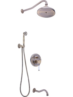 Özgürce Antik Gold Vintage Ankastre Duş Seti, Banyo Şıklığı Için Modern Çözüm