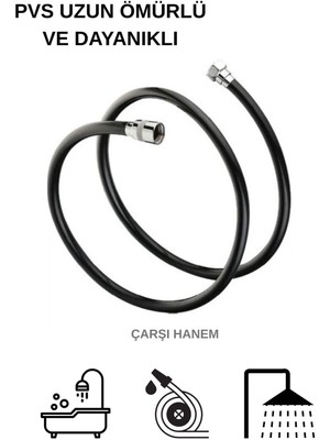 Özgürce Esnek ve Dayanıklı Pvc Duş Musluğu Hortumu, 150 Cm, Sızdırmaz ve Kırılmaz