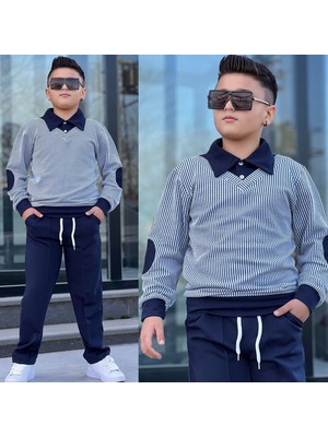 Burçak Butik Bayramlık Mevsimlik Gömlek Yaka Sweat-Pantolon Full Likralı Alt Üst Şık Takım- Garson Boy