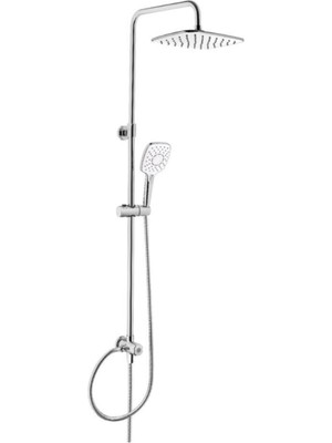 Özgürce Modern Kare Tasarımlı 3 Parçalı Duş Kolonu ve Paneli Seti