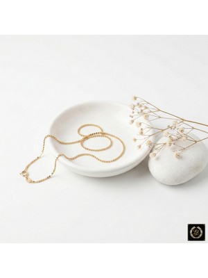 Xuping Jewelry Vıp Seri 316L Çelik 14K Gold Renk Ezme Pullu Zincir Kolye 45CM