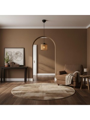 Elizim Home Lighting Antre 15'lik Hasır Görünümlü Abajur Sarkıt Avize
