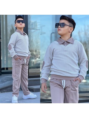 Burçak Butik Bayramlık Mevsimlik Gömlek Yaka Sweat-Pantolon Full Likralı Alt Üst Şık Takım- Garson Boy