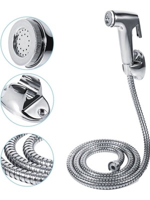 Özgürce Krom Shaft Taharet Musluk Seti, Taharetmatik Mafsal ve Hortum ile