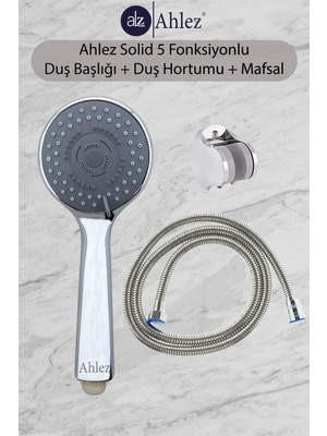 Özgürce 5 Fonksiyonlu Duş Başlığı ve Pvc Hortumlu Duş Seti