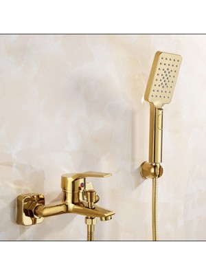 Özgürce Altın Renkli Komple Duş Seti Batarya Dahil, Şık ve Kullanışlı Tasarım