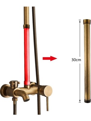 Özgürce Antik Renk Banyo Duş Seti Uzatma Aparatı 30CM, 5 Yıl Garantili