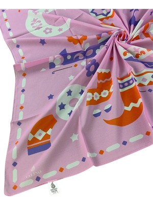 Mim Eşarp ve Şal Valino Ramazan Neşesi Krep Çocuk Eşarp 75X75 cm