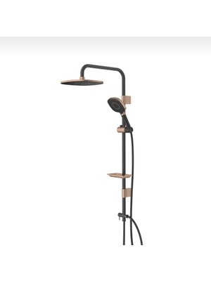 Özgürce Bakır Duş Seti, Yağmurlama Başlığı, Batarya Dahil, Komple Komple Set