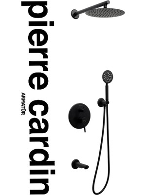 Özgürce Oval Siyah Ankastre Duş Seti, Yağmur Başlıklı, Şık ve Modern Tasarım