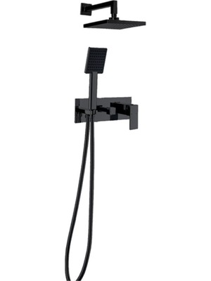 Özgürce Modern Siyah Yatay Ankastre Banyo Bataryası Seti