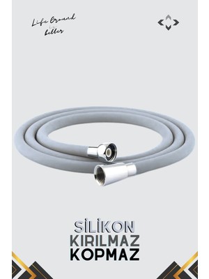 Özgürce Gri Silikon Duş Hortumu, Esnek ve Dayanıklı Çok Amaçlı Kullanım