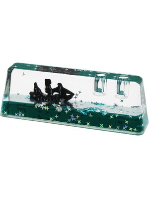 Selfbuysell Kalemlikli Yeşil Su -Yıldızlı D.gen Mika Yüzen Batmayan Gemi Dekoratif Akvaryum 5X14X2.5-3.5CM (5324)