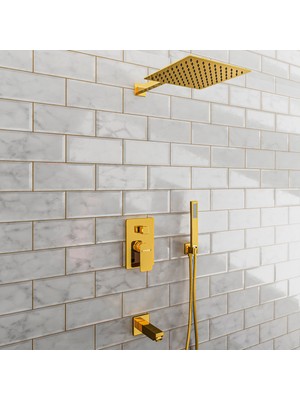 Özgürce Şık Tam Ankastre Duş Seti Tetra Altın, Kalite ve Konforun Buluşması