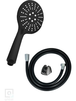 Özgürce Siyah Papatya Duş Başlığı ve Hortumu Seti, Şık ve Kullanışlı Tasarım