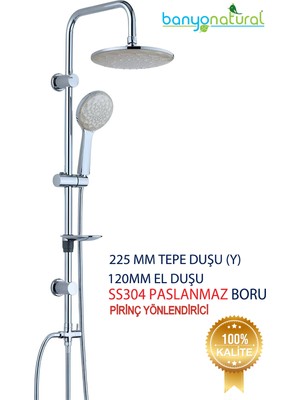 Özgürce Tepe Yağmurlama Kireç Kırıcılı Duş Seti, Pirinç Yönlendirici ile Rahatlık Sağlar
