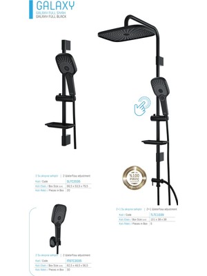 Özgürce Siyah Tepe Yağmurlama Duş Sistemi - Modern ve Şık Tasarım