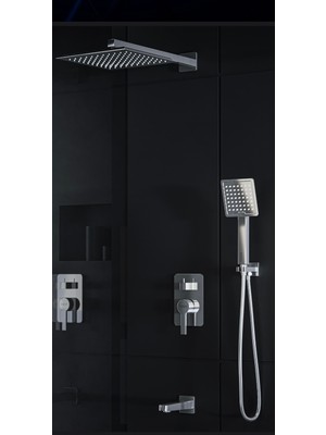 Özgürce 3 Yönlü Gümüş Ankastre Duş Sistemi ile Lüks Yağmurlama Deneyimi