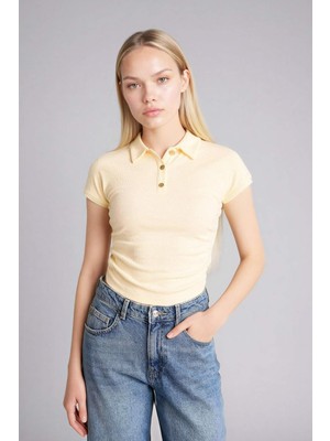 DeFacto Slim Fit Fitilli Kaşkorse Polo Tişört G9561AX26SP