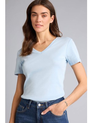 DeFacto %100 Pamuk Slim Fit Basic Ribana Tişört I1080AZ26SP