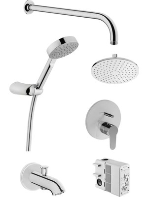 Özgürce Modern Ankastre Duş Seti, Krom Kaplama, Rahat ve Şık Tasarım