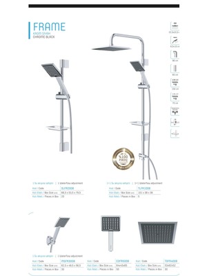 Özgürce Modern Yağmurlama Duş Seti, Gümüş Krom Frame Banyo Koleksiyonu