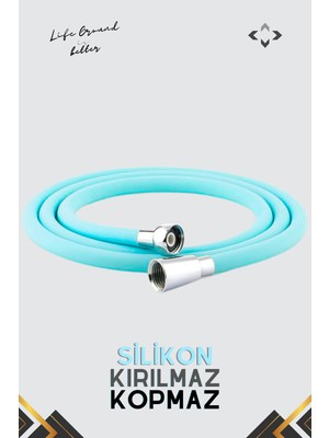 Özgürce Turkuaz Silikon Duş Hortumu, Esnek ve Dayanıklı, Uzun Ömürlü Tasarım