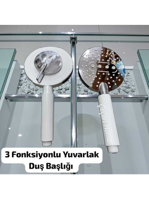 Özgürce Çok Fonksiyonlu Yuvarlak Duş Başlığı, Su Tasarruflu, Krom, Yüksek Basınçlı
