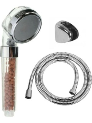 Özgürce Su Tasarruflu Arıtmalı Duş Başlığı, 150 cm Hortum ve Duş Askısı Seti