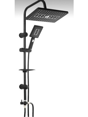 Özgürce Çok Fonksiyonlu Siyah Robot Tepe Duş Seti, Pirinç Yönlendici