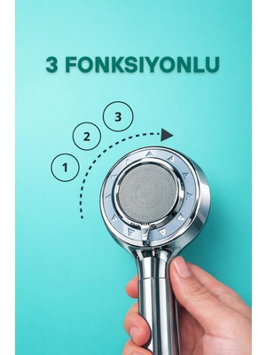 Özgürce Yüksek Basınçlı Ayarlanabilir Duş Başlığı, 3 Fonksiyonlu, Konforlu Deneyim