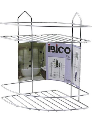 Özgürce Çift Katlı Üçgen Krom Metal Banyo Köşelik, Duş Kabin Rafı