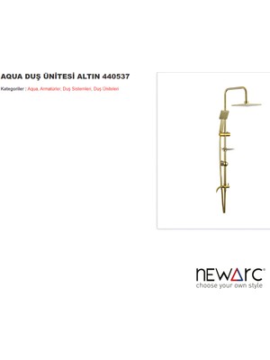 Özgürce Pratik ve Şık Aqua Altın Duş Ünitesi, Rahat Kullanım Sağlar
