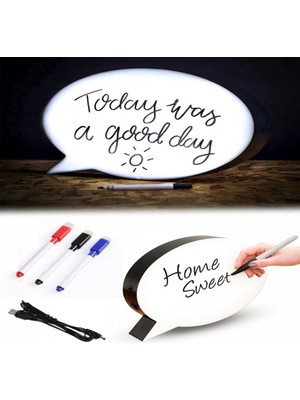 İlk El Grup Ieg™ Mesaj Panosu Kalemle Yazılabilen Konuşma Balonu Görünümlü Işıklı