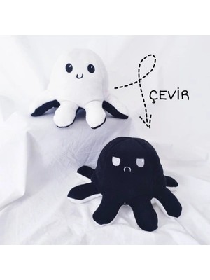 İlk El Grup Ieg™ Ahtapot Yastık Çevirdikçe Trip Değiştiren Eğlenceli Yastık Siyah - Beyaz