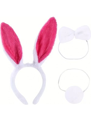 İlk El Grup Fuşya Pembe Tavşan Kulak Papyon Kuyruk 339LÜ Parti Seti Tkç(Itd)