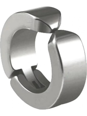 İlk El Grup Ieg™ Erkek Küpesi - 1 Adet Çelik Kıstırmalı Küpe Paslanmaz Atmaz Çelik Gümüş Renk Küpe