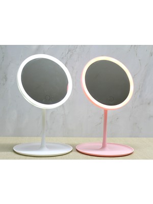 Özgürce Şık Yuvarlak LED Aydınlatmalı Makyaj Aynası, Pratik ve Kullanışlı