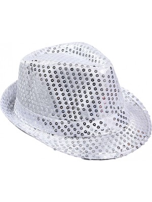 İlk El Grup Ieg™ Çocuk Boy Gümüş Payetli Şapka Gösteri Şapkası Michael Jackson Şapkası 54 No