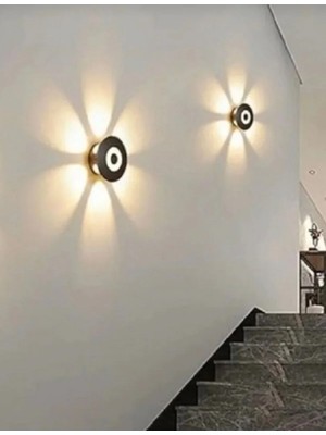 Econa ECN-4076 Dış Mekan Dekoratif LED Aplik 12 Watt.siyah Günışığı 3000 K. Dış Mekan Dekoratif Aplik