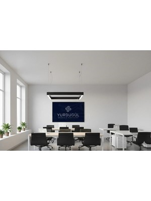 Yurdugül 40X40 cm Siyah Kasa Lineer LED Panel 4000K Beyaz Işık – Modern Tavan Armatürü
