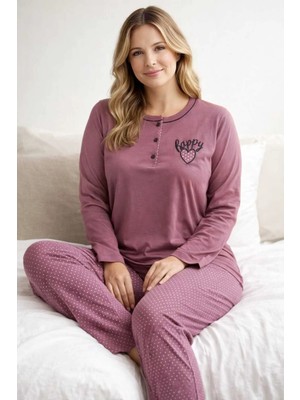 Tenra Geniş Kesim Kadın Pijama Takımı Uzun Kol %100 Pamuk