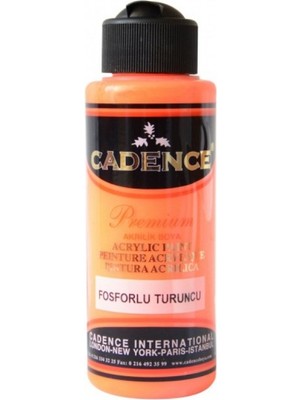 Cadence Premium Akrilik Boya 120 ml Fosforlu Turuncu Renkli Non-Toksik ve Yüksek Kapatma Gücü