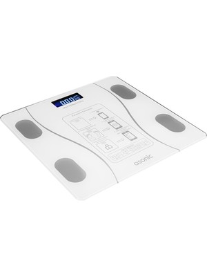 Tbl Dekor Asonic BS260 Beyaz 2-Aaa Pil Dijital Bluetooth Baskül (Sensör-Temperli Cam-Otomatik Sıfırlama)