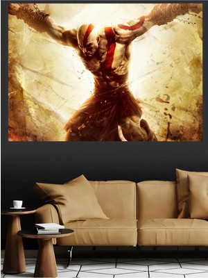 Mushen Studio God Of War Kratos Leviathan Axe Aksiyon Kanvas Tablo